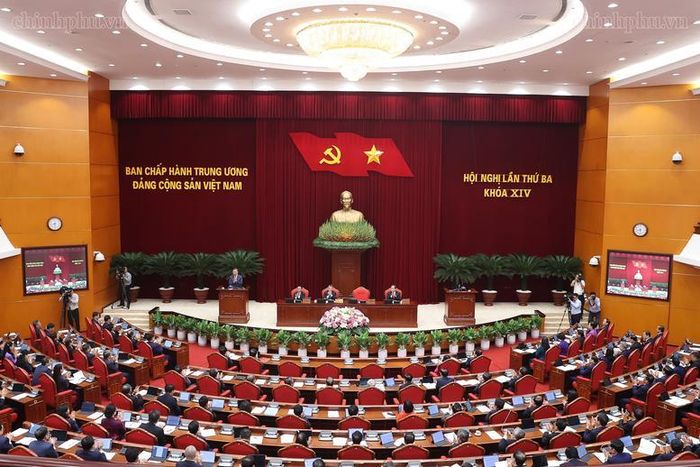 Đồng chí Tổng Bí thư, Chủ tịch nước Tô Lâm phát biểu khai mạc và chủ trì Hội nghị lần thứ ba Ban Chấp hành Trung ương Đảng, khóa XIV - Ảnh: VGP/Nhật Bắc
