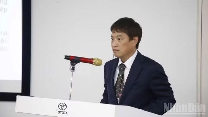 Ông Ryuhei Susaki, Giám đốc Khối chuỗi cung ứng Toyota Việt Nam phát biểu.