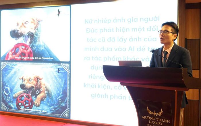 Đại biểu tham luận tại hội thảo