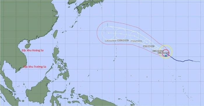  Mô hình dự báo quỹ đạo di chuyển của siêu bão Dolphin theo Cơ quan Khí tượng Nhật Bản. Đồ họa: Trung tâm Dự báo khí tượng - thủy văn quốc gia 