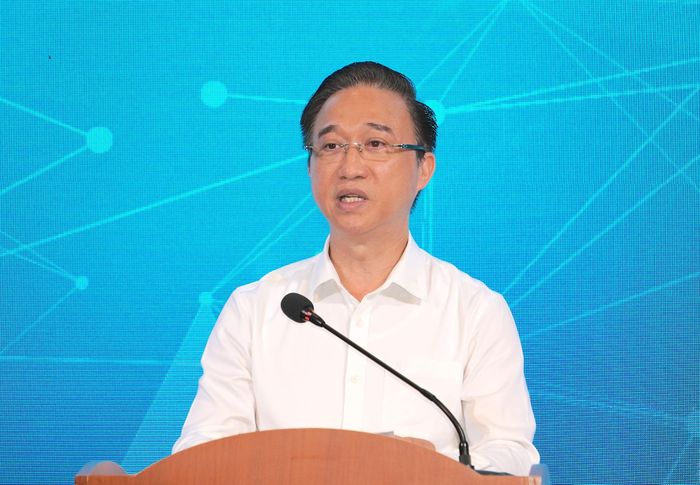  Đồng chí Đặng Minh Thông phát biểu tại hội nghị. Ảnh: QUANG HUY 