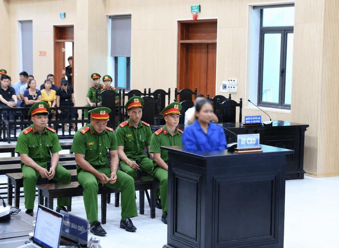 Bị cáo Bùi Thị Măng tại phiên tòa xét xử sơ thẩm.