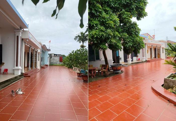 Khoảnh sân rộng là khu vực sinh hoạt chung của gia đình