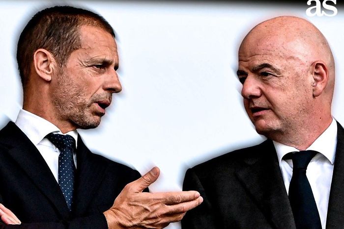 Cuộc chiến giữa Infantino và Ceferin căng thẳng, UEFA dọa tẩy chay World Cup. Ảnh: Diario AS