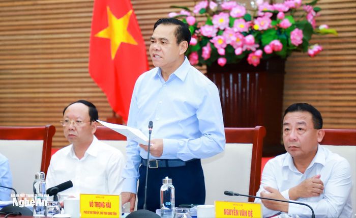 Chủ tịch UBND tỉnh Võ Trọng Hải phát biểu kết luận. Ảnh: Thành Duy