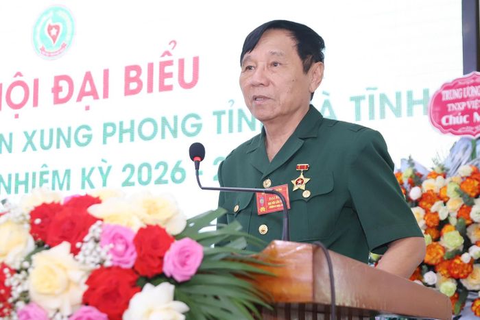 Chủ tịch Hội Cựu TNXP tỉnh Lê Văn Liêm khai mạc đại hội.
