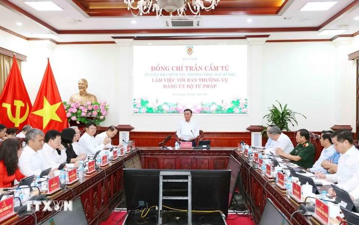 Quang cảnh buổi làm việc. (Ảnh: Phương Hoa/TTXVN) 