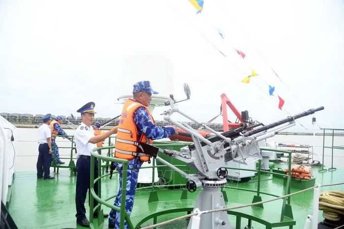 Nội dung thi môn vũ khí. (Ảnh: Lam Giang/TTXVN)