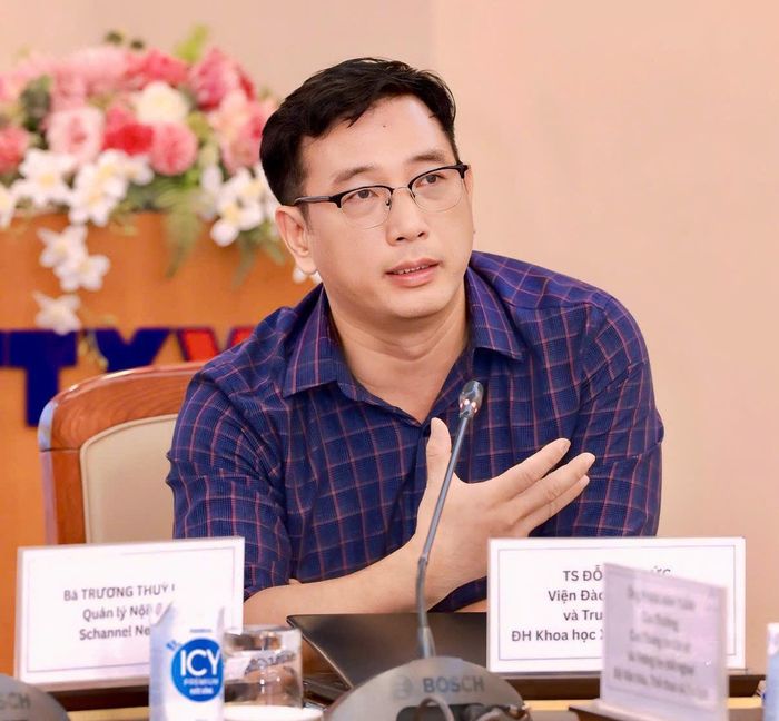 TS Đỗ Anh Đức chia sẻ tại tọa đàm "Định vị Việt Nam - Truyền thông quảng bá hình ảnh quốc gia trong kỷ nguyên mới".