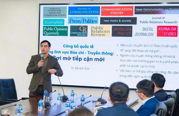 TS Đỗ Anh Đức đặc biệt quan tâm đến mối quan hệ giữa truyền thông, văn hóa và quyền lực biểu tượng; vai trò của báo chí, truyền thông số trong việc quảng bá giá trị văn hóa, xây dựng hình ảnh quốc gia...
