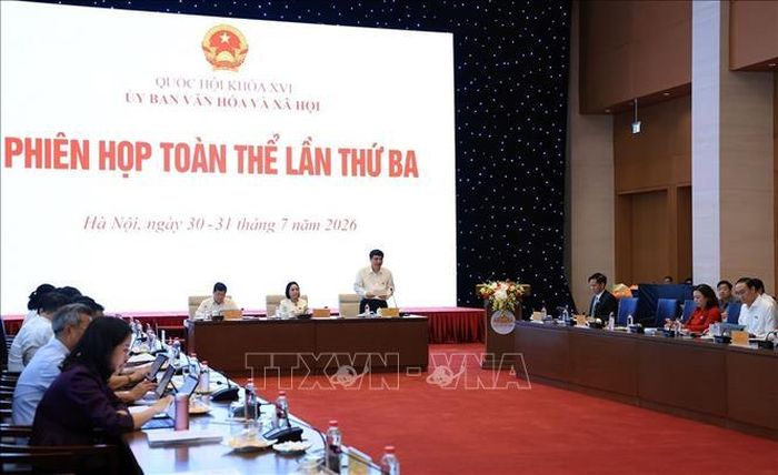Phiên họp toàn thể lần thứ ba Ủy ban Văn hóa và Xã hội của Quốc hội. Ảnh: Tuấn Anh - TTXVN