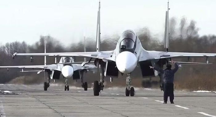 Máy bay chiến đấu Su-30SM2 của Hải quân Nga. Ảnh: MW.