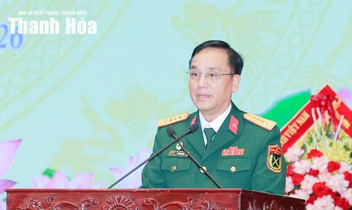 Chủ tịch Hội CCB tỉnh Thanh Hóa Lê Văn Diện phát biểu khai mạc hội nghị.