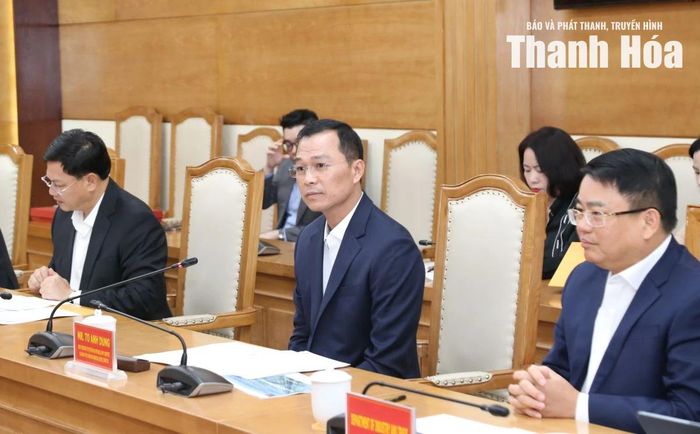Chủ tịch UBND tỉnh Tô Anh Dũng phát biểu tại buổi làm việc.
