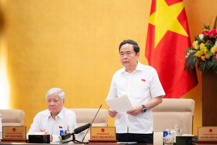 Chủ tịch Quốc hội Trần Thanh Mẫn phát biểu bế mạc Phiên họp. Ảnh: Cổng thông tin điện tử Quốc hội.