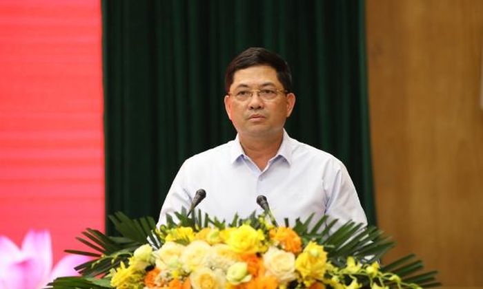 Đồng chí Nguyễn Hồng Thái phát biểu tại hội nghị.