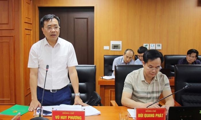 Đồng chí Vũ Huy Phương phát biểu tại buổi giám sát.