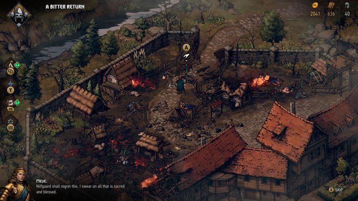 Một ngôi làng trong tựa game Thronebreaker: The Witcher Tales.