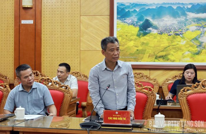 Đại diện nhà đầu tư phát biểu tại buổi làm việc