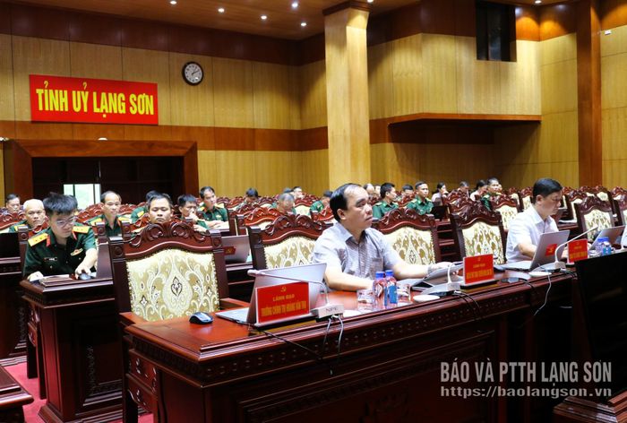 Các đại biểu dự hội nghị tại điểm cầu Tỉnh ủy Lạng Sơn