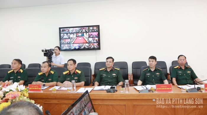Các đại biểu dự hội nghị tại điểm cầu Công an tỉnh Lạng Sơn