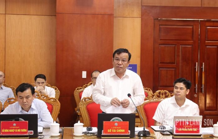 Lãnh đạo Sở Tài chính phát biểu tại buổi làm việc