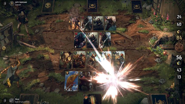 Hình ảnh một trận chiến trong Thronebreaker: The Witcher Tales.
