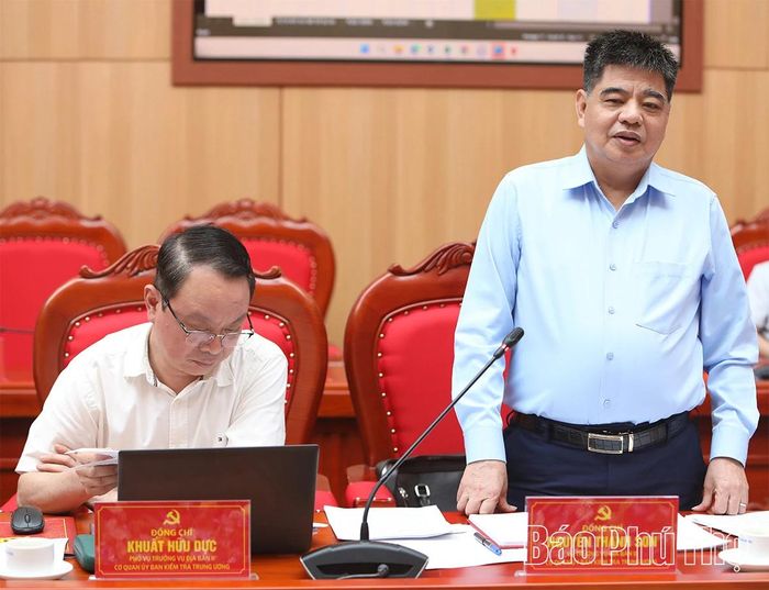 Đại diện Ủy ban Kiểm tra Trung ương cho ý kiến vào giải pháp tháo gỡ khó khăn một số dự án.