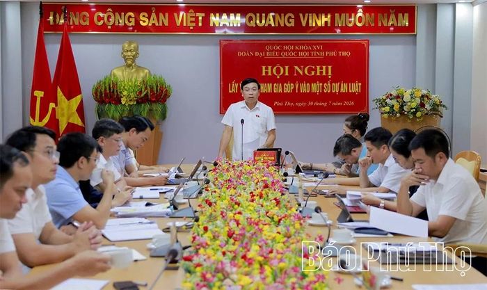 Đồng chí Phó trưởng Đoàn ĐBQH tỉnh Nguyễn Văn Mạnh chủ trì hội nghị.