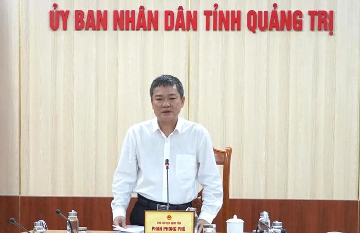 Đồng chí Phan Phong Phú, Phó Chủ tịch UBND tỉnh phát biểu kết luận tại hội nghị - Ảnh: H.Tr