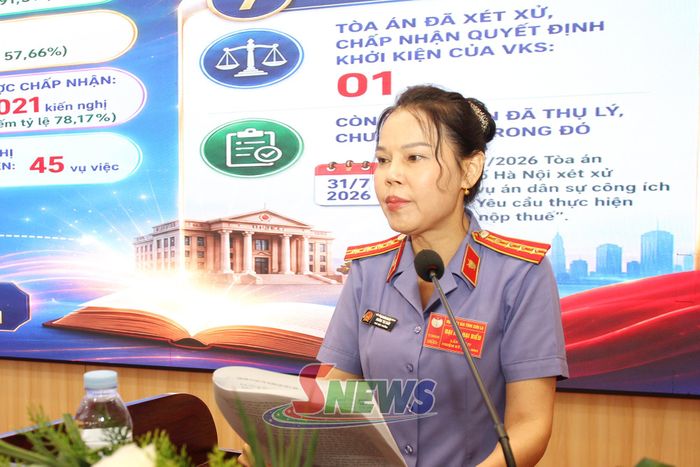 Đại diện Chi hội Luật gia Viện Kiểm sát nhân dân tỉnh, tham luận tại Đại hội