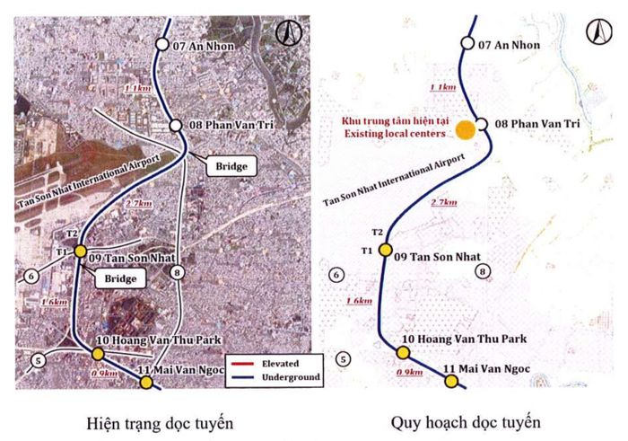 Hướng tuyến metro số 4 đi qua khu vực sân bay Tân Sơn Nhất.