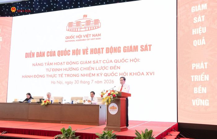 Chủ tịch Quốc hội Trần Thanh Mẫn phát biểu khai mạc Diễn đàn. Ảnh: Lâm Hiển