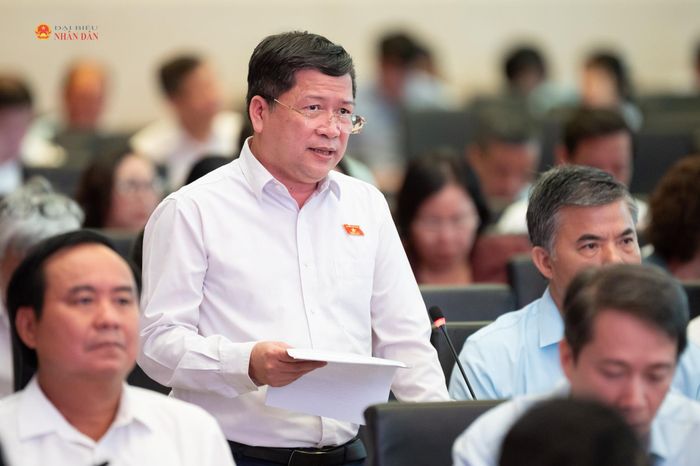 Phó Chủ nhiệm Ủy ban Văn hóa và Xã hội Tạ Văn Hạ phát biểu. Ảnh: Phạm Thắng