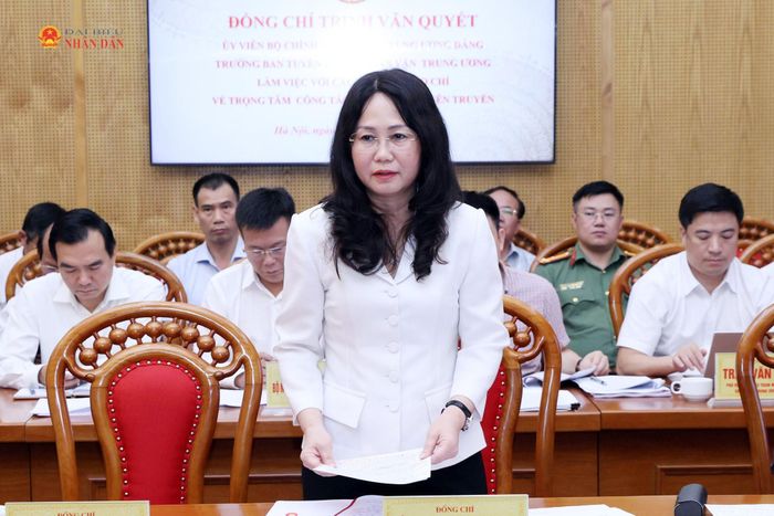 Bộ trưởng Bộ Văn hóa, Thể thao và Du lịch Lâm Thị Phương Thanh phát biểu