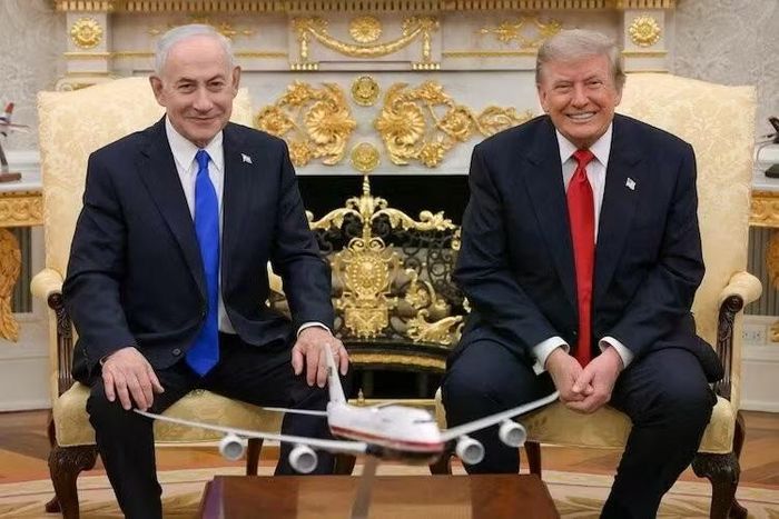 Thủ tướng Israel Benjamin Netanyahu và Tổng thống Mỹ Donald Trump hội đàm tại Nhà Trắng hôm 28/7 (giờ địa phương). Nguồn:X