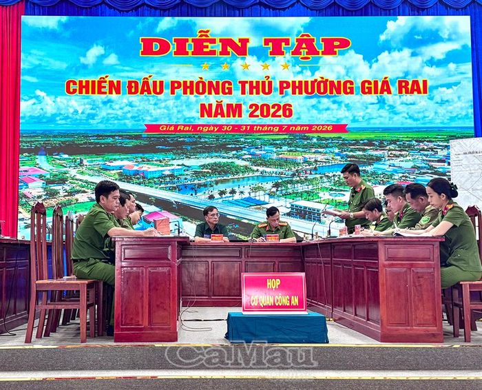Diễn tập vận hành cơ chế (họp cơ quan Công an phường)