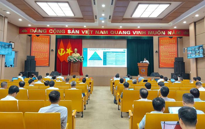 Quang cảnh buổi tập huấn tại điểm cầu trụ sở KTNN. Ảnh: T.THIỆN
