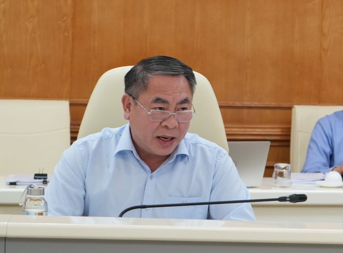 Phó Tổng Kiểm toán nhà nước Trần Minh Khương phát biểu tại cuộc họp