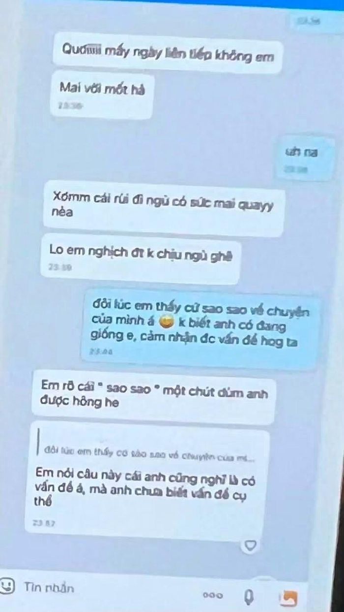 Tin nhắn được B.A đăng tải