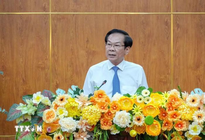 Ông Đỗ Thanh Bình, Ủy viên Trung ương Đảng, đại biểu Quốc hội chuyển sinh hoạt từ Đoàn đại biểu Quốc hội thành phố Hồ Chí Minh đến Đoàn đại biểu Quốc hội thành phố Cần Thơ. (Ảnh: Thanh Liêm/TTXVN)