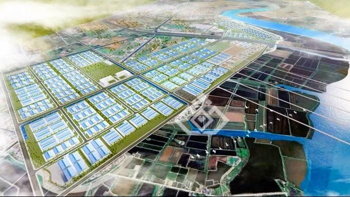 Mô phỏng thiết kế KCN Tiên Lãng 1 nằm trong Khu thương mại tự do thế hệ mới. Ảnh: TL