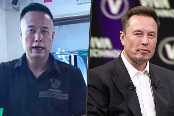 Chủ quán thịt nướng Ma Jianping trông giống Elon Musk đến khó tin. Ảnh: SCMP composite/ Shutterstock/ Douyin.