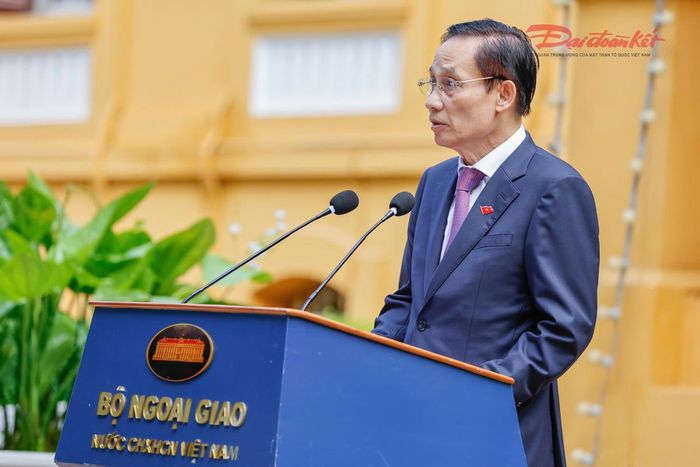 Bộ trưởng Bộ Ngoại giao Lê Hoài Trung phát biểu. Ảnh: Quang Vinh