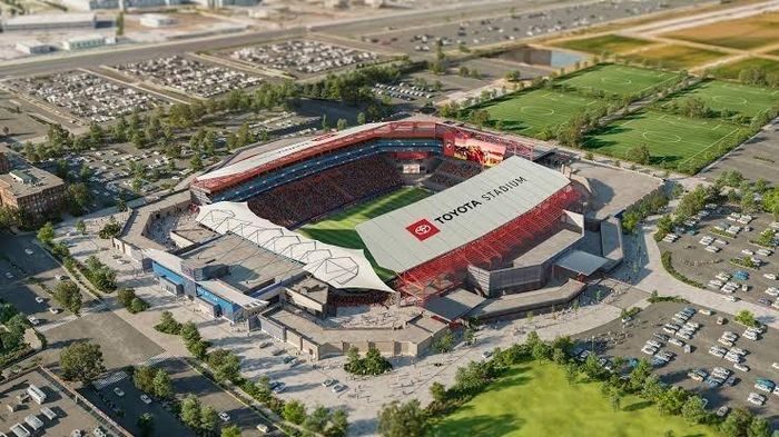  Toyota Stadium đặt tại tỉnh Aichi, Nhật Bản có sức chứa khoảng 45.000 chỗ ngồi. Đây là ngôi nhà của CLB bóng đá Nagoya Grampus và cũng là sân thường xuyên tổ chức các trận đấu bầu dục lớn nhất quốc gia này. Theo Toyota đăng tải, hãng sắp hoàn thiện hệ thống sân Toyota Stadium mới đặt tại Texas, Mỹ, dự kiến đi vào hoạt động từ 2028. Ảnh: Toyota. 