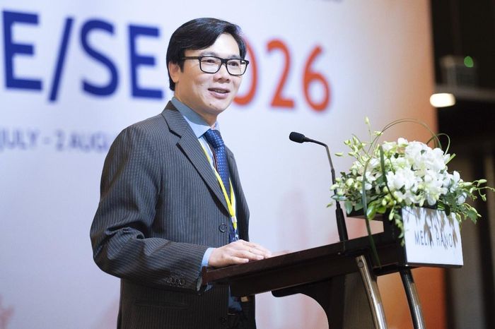 GS Nguyễn Đức Khương nhấn mạnh hội nghị diễn ra trong một bối cảnh rất đặc biệt đối với chiến lược phát triển và tăng trưởng của Việt Nam. Ảnh: BTC.