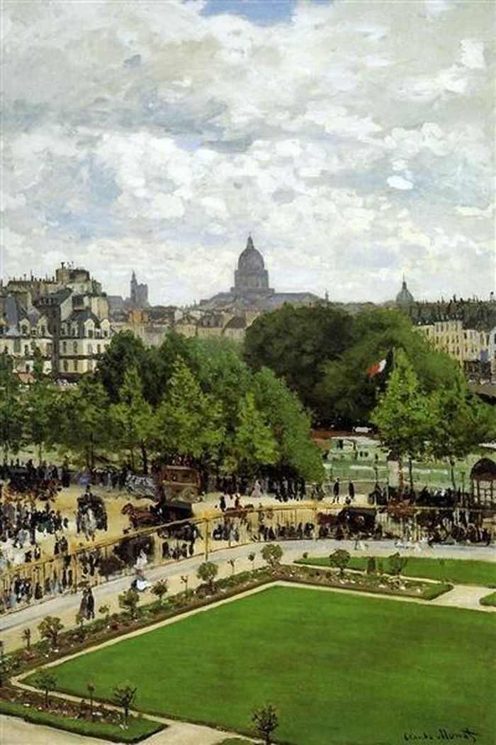  Bức tranh Khu vườn công chúa ở Louvre được họa sĩ Claude Monet vẽ năm 1867. Ảnh: wikiart. 