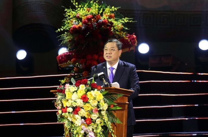 Ủy viên Bộ Chính trị, Phó Thủ tướng Thường trực Chính phủ Phạm Gia Túc trình bày diễn văn tại Lễ kỷ niệm