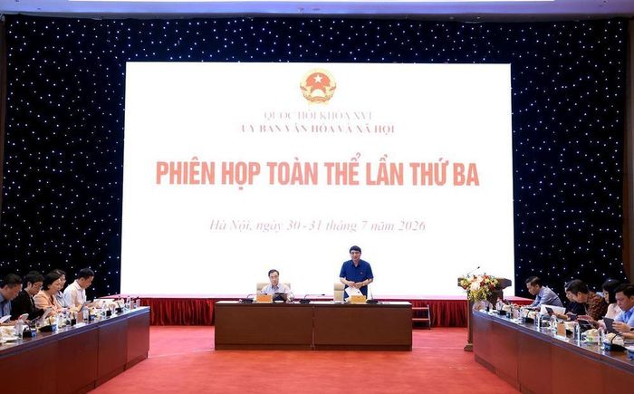 Phiên họp toàn thể lần thứ ba Ủy ban Văn hóa và Xã hội của Quốc hội, sáng 31/7. Ảnh: Tuấn Anh - TTXVN