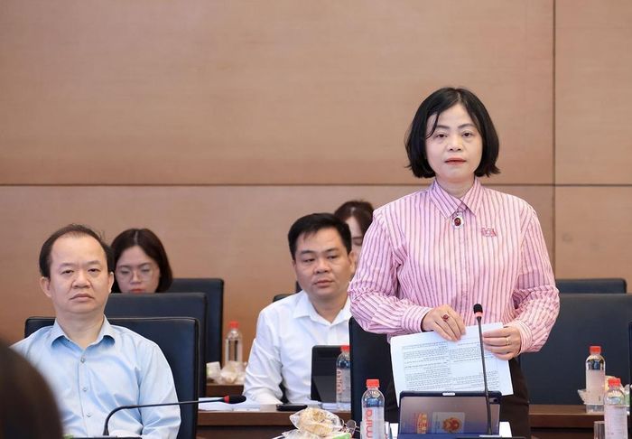 Ủy viên hoạt động chuyên trách tại Ủy ban Văn hóa và Xã hội của Quốc hội Nguyễn Thanh Cầm phát biểu. Ảnh: Tuấn Anh - TTXVN